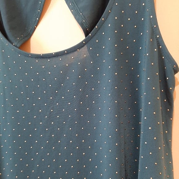 Rock and Republic Teal Top Metallic Polka Dot - Picture 2 of 6